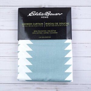 Eddie Bauer Fabric Shower Curtain 72x72 Teal Stripe